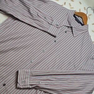 Ermenegildo Zegna Sport XL Striped Dress Shirt Mens Button Front‎ Long Sleeve